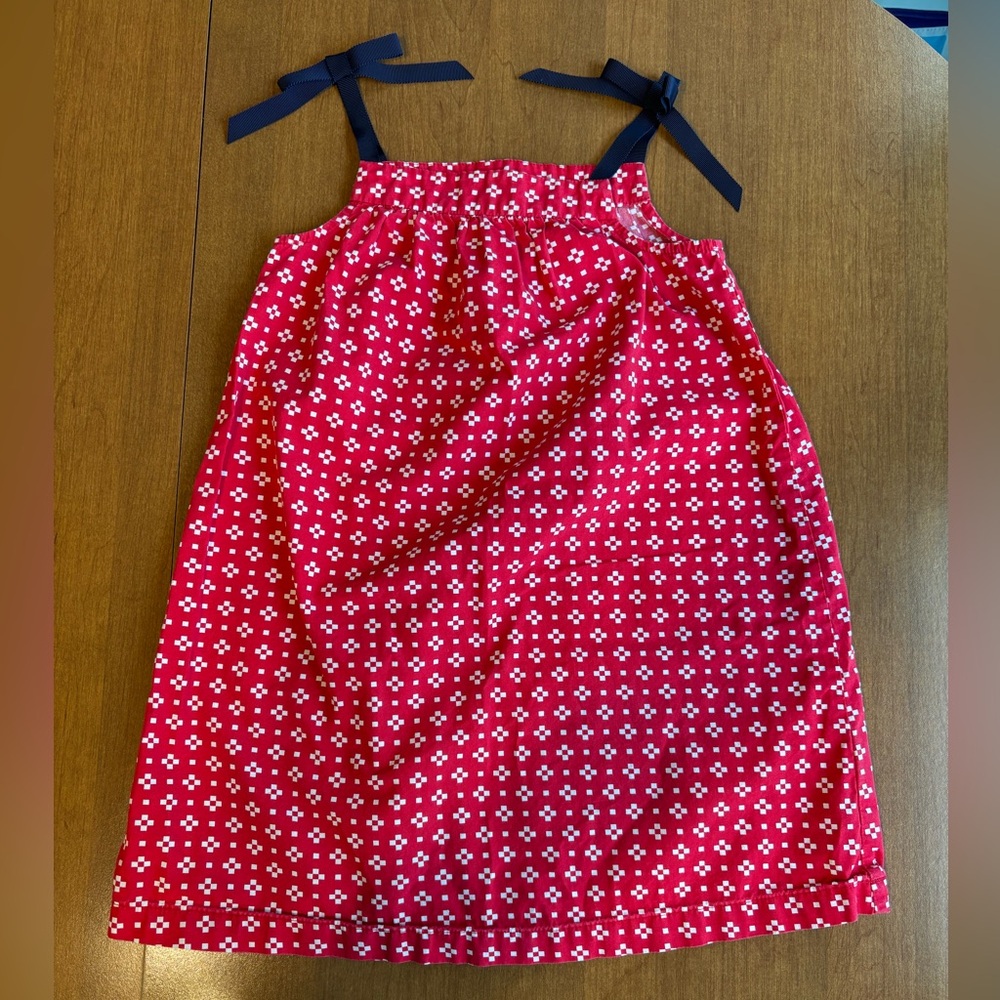 Hanna Andersson Pink and White Spaghetti Strap Sundress